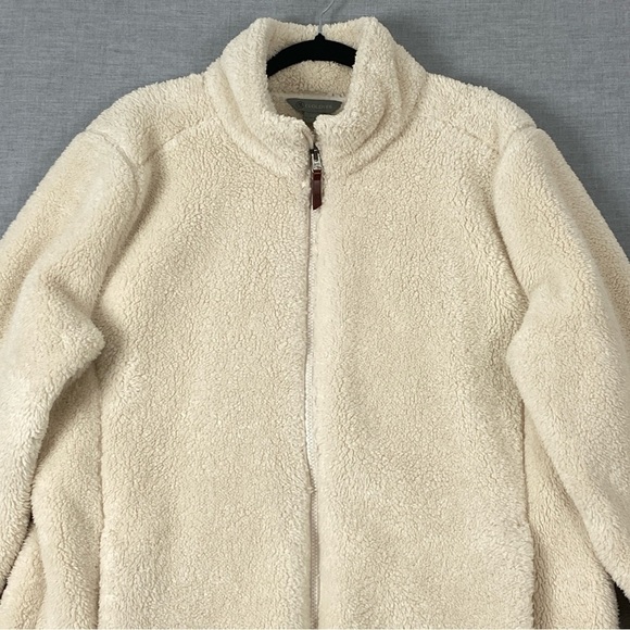 Cloudveil Mountainworks Sherpa Teddy Jacket XXL Cream Color Zip Up Pockets Soft - Picture 2 of 9